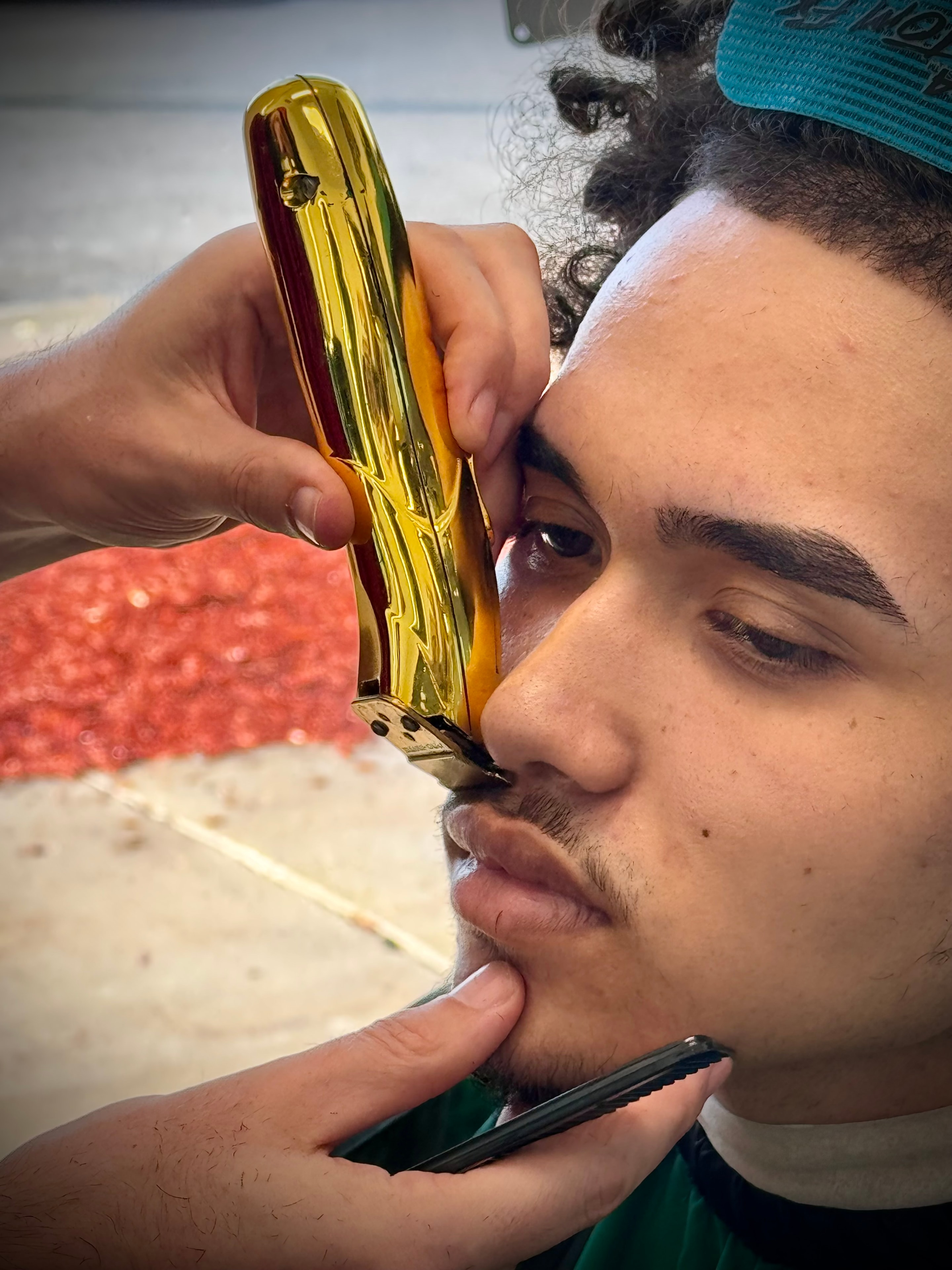 Precision fade haircut close up